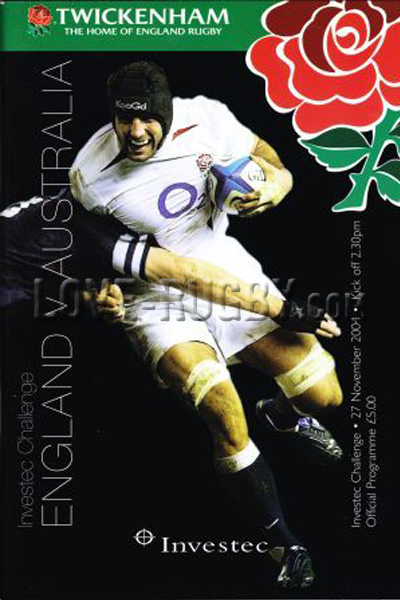 2004 England v Australia  Rugby Programme