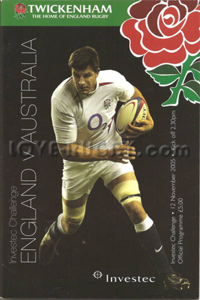 2005 England v Australia  Rugby Programme