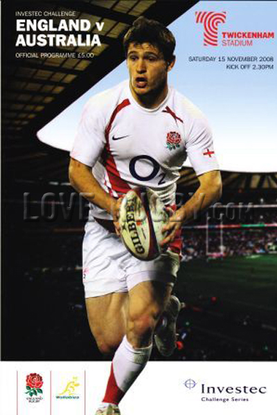 2008 England v Australia  Rugby Programme