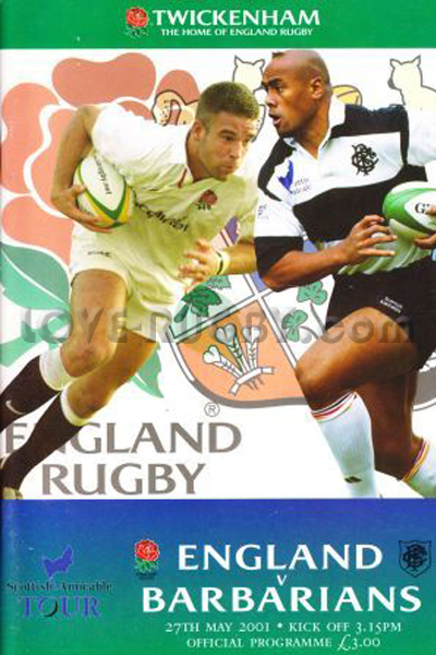 England Barbarians 2001 memorabilia
