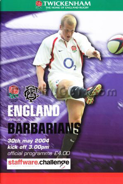 2004 England v Barbarians  Rugby Programme