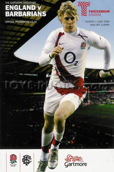 2008 England v Barbarians  Rugby Programme