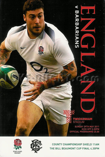 2011 England v Barbarians  Rugby Programme