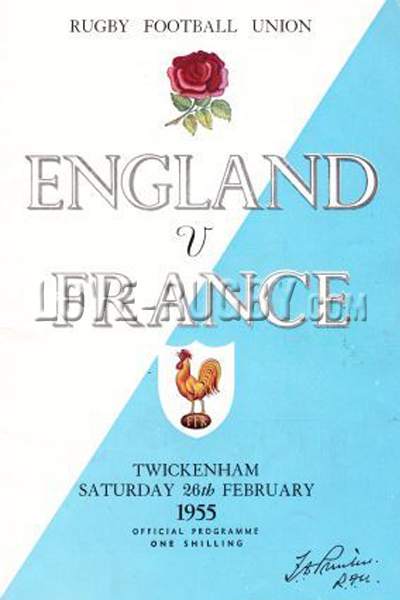 1955 England v France  Rugby Programme