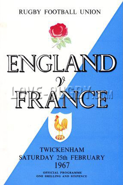 1967 England v France  Rugby Programme