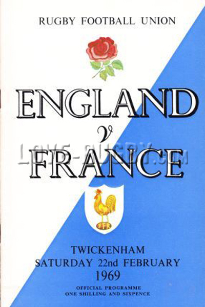 1969 England v France  Rugby Programme