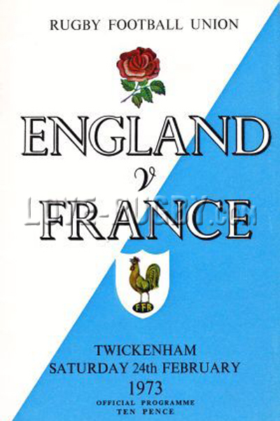 1973 England v France  Rugby Programme