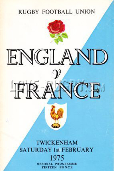 1975 England v France  Rugby Programme