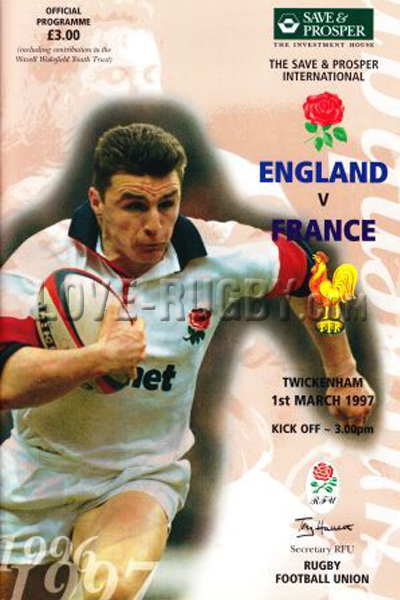 1997 England v France  Rugby Programme