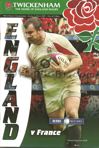 2007 England v France  Rugby Programme