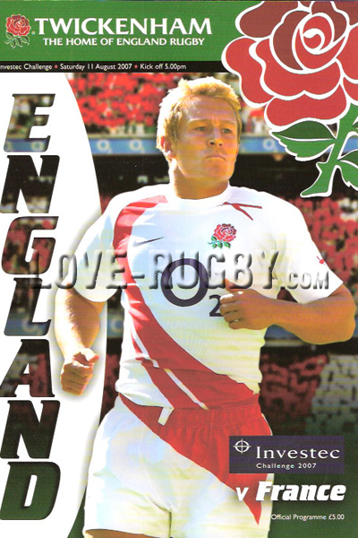 2007 England v France  Rugby Programme