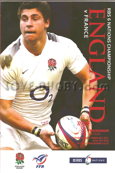 2011 England v France  Rugby Programme