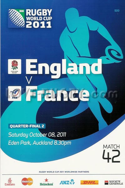 2011 England v France  Rugby Programme