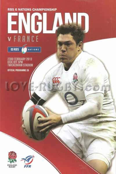2013 England v France  Rugby Programme