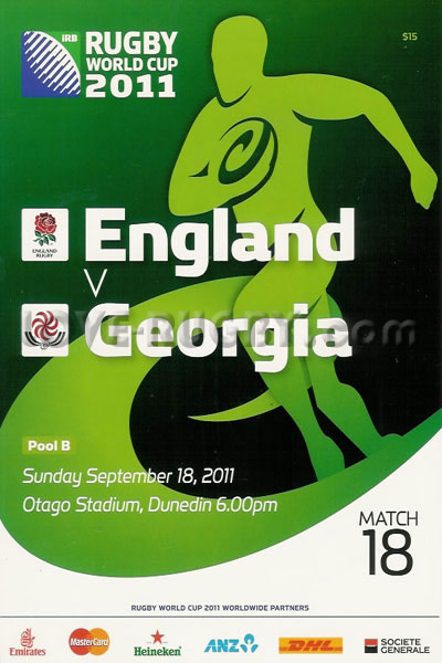 2011 England v Georgia  Rugby Programme