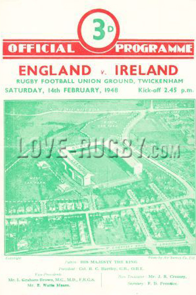 England Ireland 1948 memorabilia