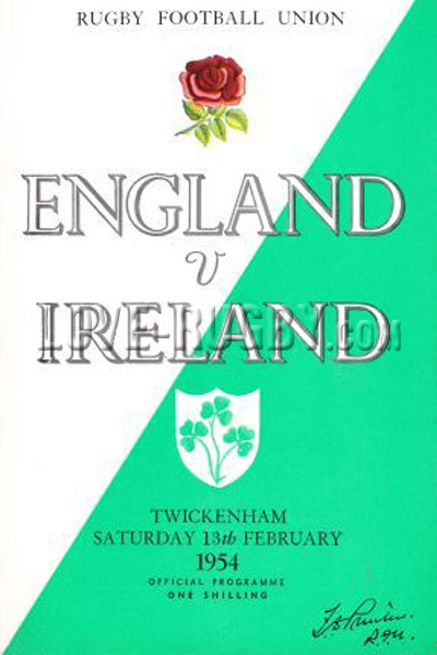 1954 England v Ireland  Rugby Programme