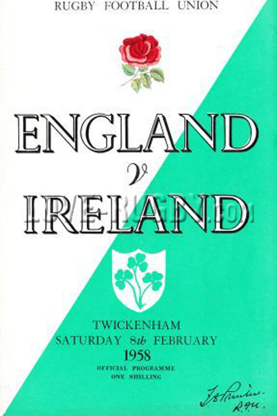 England Ireland 1958 memorabilia