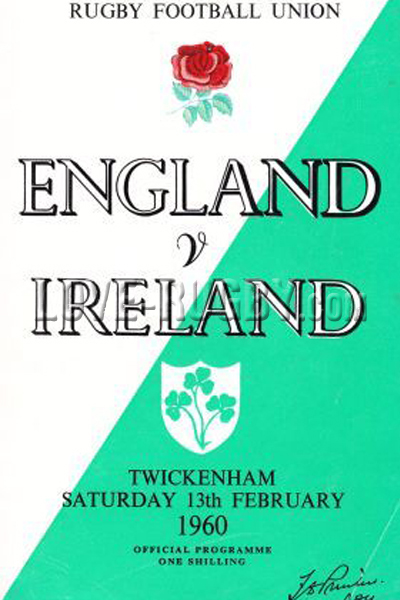 1960 England v Ireland  Rugby Programme