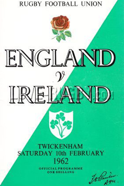 England Ireland 1962 memorabilia