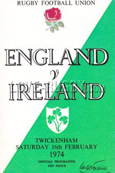 England Ireland 1974 memorabilia