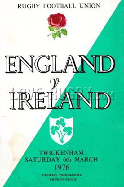 1976 England v Ireland  Rugby Programme