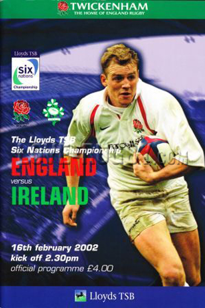 2002 England v Ireland  Rugby Programme