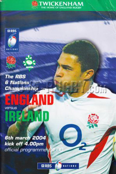 2004 England v Ireland  Rugby Programme