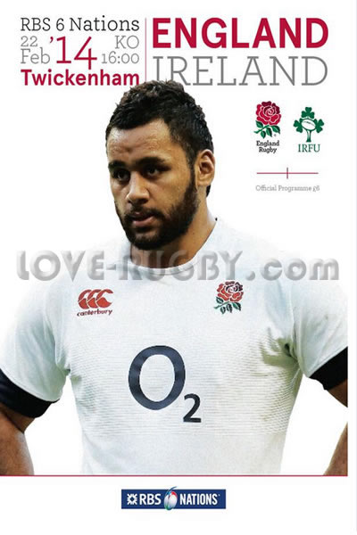 2014 England v Ireland  Rugby Programme