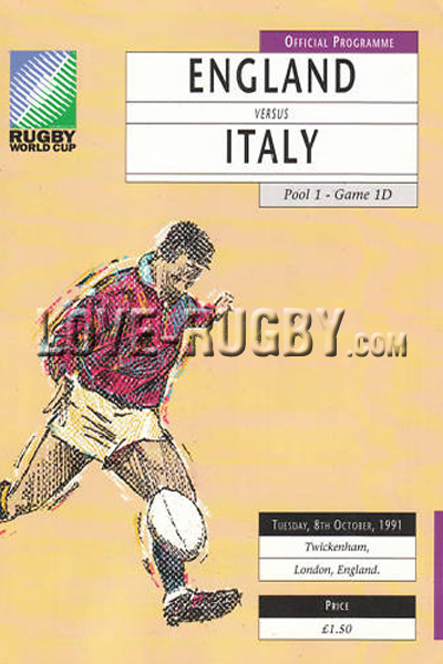 1991 England v Italy  Rugby Programme