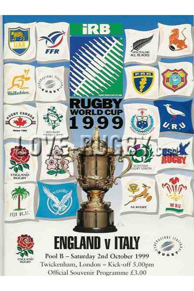 1999 England v Italy  Rugby Programme