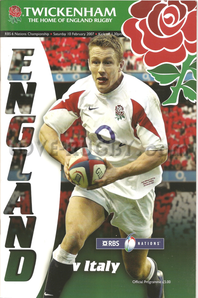 2007 England v Italy  Rugby Programme