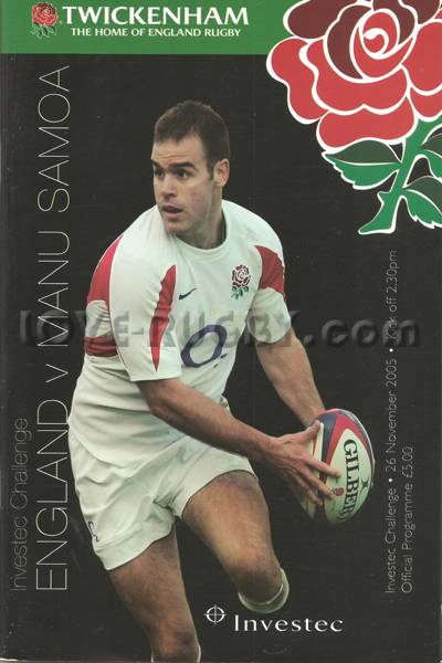 England Samoa 2005 memorabilia