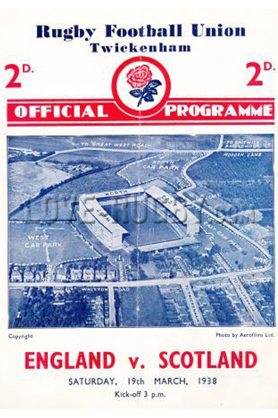 1938 England v Scotland  Rugby Programme