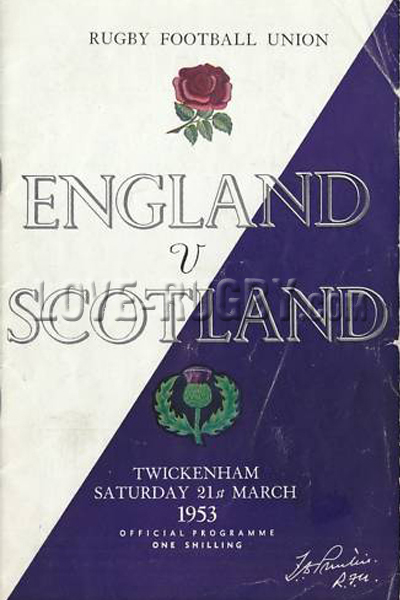 England Scotland 1953 memorabilia