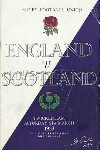 1953 England v Scotland  Rugby Programme