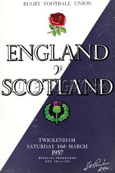 1957 England v Scotland  Rugby Programme