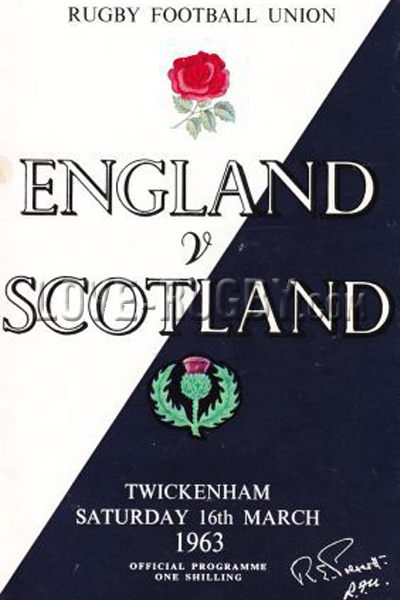 1963 England v Scotland  Rugby Programme