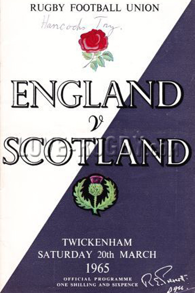 1965 England v Scotland  Rugby Programme