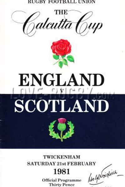 1981 England v Scotland  Rugby Programme