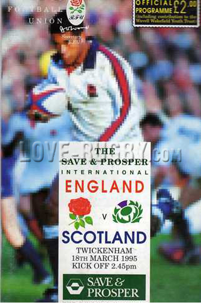 1995 England v Scotland  Rugby Programme