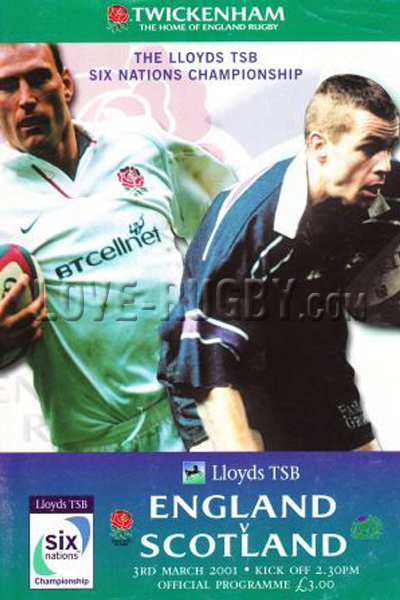 England Scotland 2001 memorabilia