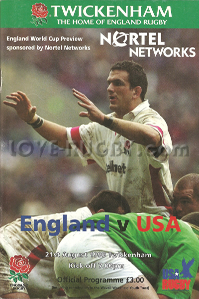 1999 England v USA  Rugby Programme