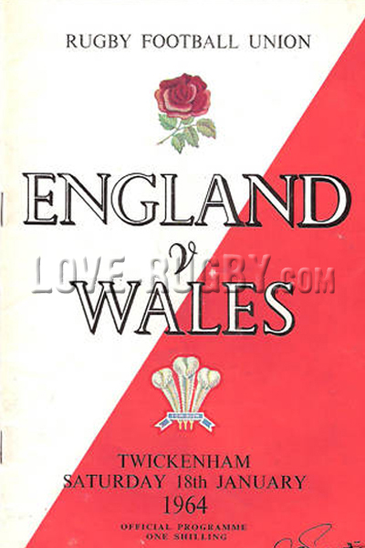 1964 England v Wales  Rugby Programme