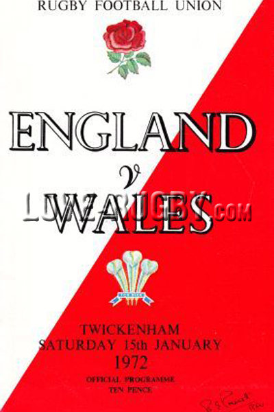 1972 England v Wales  Rugby Programme