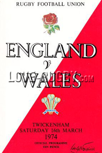 1974 England v Wales  Rugby Programme