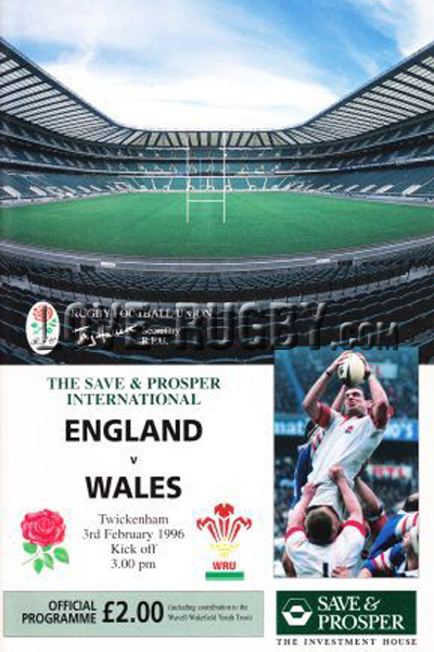 1996 England v Wales  Rugby Programme