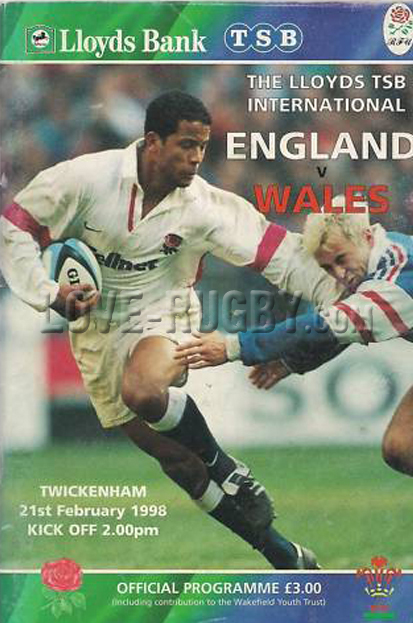 1998 England v Wales  Rugby Programme