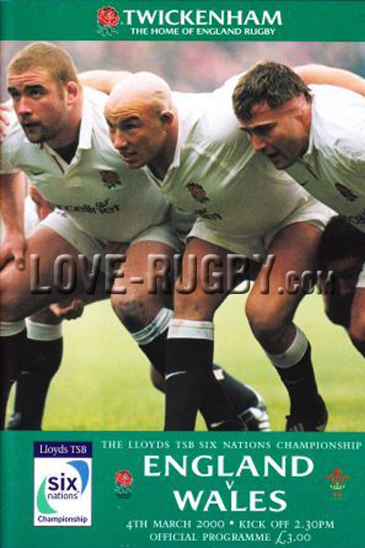 2000 England v Wales  Rugby Programme