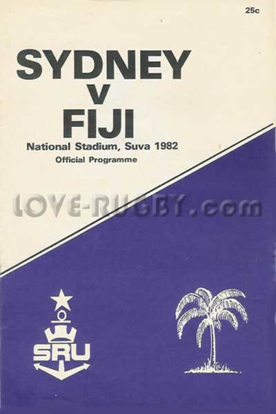 1982 Fiji v Sydney  Rugby Programme